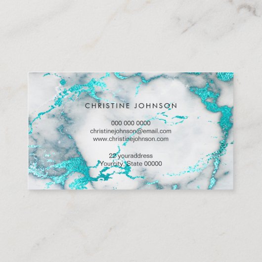 大理石のロゴティール（緑がかった色） 名刺 (裏面)