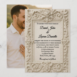 大理石のヴェール　フォト　ウェディング　招待状 招待状