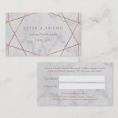 大理石の一見の紹介で幾何学的なのどのばら色の金ゴールド 紹介カード (正面/裏面)