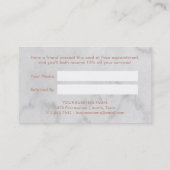 大理石の一見の紹介で幾何学的なのどのばら色の金ゴールド 紹介カード (裏面)