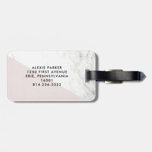 大理石の一見のCiao |のイタリア語こんにちはおよびさようなら ラゲッジタグ (裏面横)