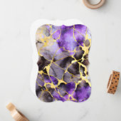 大理石の優しい背景ブラウンパープルブラック金ゴールドS ノートカード (正面/裏面インサイチュ)