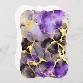 大理石の優しい背景ブラウンパープルブラック金ゴールドS ノートカード (正面/裏面)