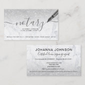 大理石の公証人ローンシルバーグリッタータイポグラフィ 名刺 (正面/裏面)