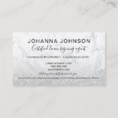 大理石の公証人ローンシルバーグリッタータイポグラフィ 名刺 (裏面)