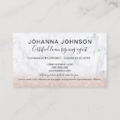 大理石の公証人ローンタイポグラフィバラ金ゴールドグリッター 名刺 (裏面)