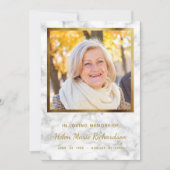 大理石の写真の記念の金ゴールドの悔やみや弔慰は感謝していしています サンキューカード (正面)