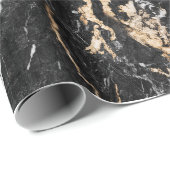 大理石の包装紙、黒い金ゴールドの大理石のギフト用包装紙 ラッピングペーパー (ロールコーナー)
