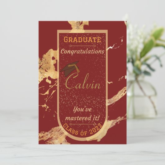大理石の卒業カードをマスターした 案内状 (スタンド正面)