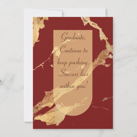 大理石の卒業カードをマスターした 案内状 (裏面)