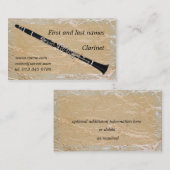 大理石の名刺のクラリネット 名刺 (正面/裏面)