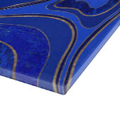 大理石の地図-青および金ゴールド カッティングボード (角)