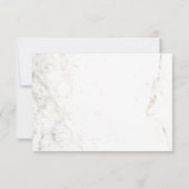 大理石の外観とフェイクバラ金ゴールド幾何学模様RSVP 出欠カード (裏面)