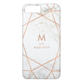 大理石の外観とフェイクバラ金ゴールド幾何学的パターン Case-Mate iPhoneケース (裏面)