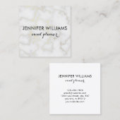 大理石の外観とフェイク金ゴールドアクセント名刺 スクエア名刺 (正面/裏面)