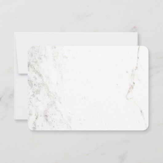 大理石の外観とフェイク金ゴールドジオメトリックウェディングRSVP 出欠カード (裏面)