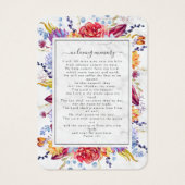 大理石の多肉写真記念祈りの言葉カード (裏面)