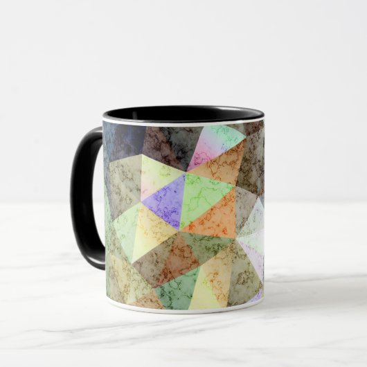 大理石の多角形模様 マグカップ (正面左)