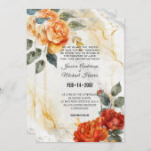 大理石の夢：オレンジバラエレガンスコレクションInv 招待状 (正面/裏面)