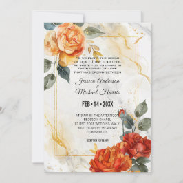 大理石の夢：オレンジバラエレガンスコレクションInv 招待状