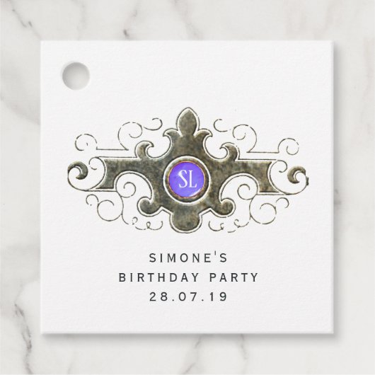 大理石の宝石マーメイドスケールモノグラム フェイバータグ (正面)