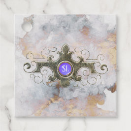 大理石の宝石モノグラム フェイバータグ