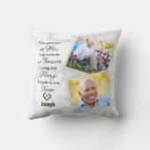 大理石の家族の写真追悼の記念記念 クッション (裏面)