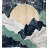 大理石の山の風景 シャワーカーテン (正面)