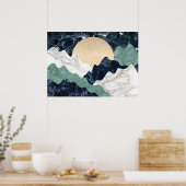 大理石の山の風景 ポスター (キッチン)