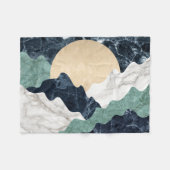 大理石の山景色 フリースブランケット (正面(横))
