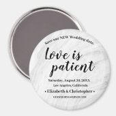 大理石の愛は忍耐強い日付を変更結婚する マグネット (正面/裏面)