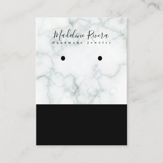 大理石の手作りアーティザンイヤリングディスプレイカード コーリングカード (正面)