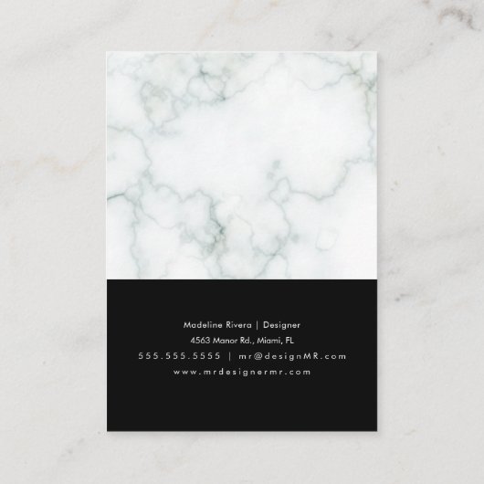 大理石の手作りアーティザンイヤリングディスプレイカード コーリングカード (裏面)