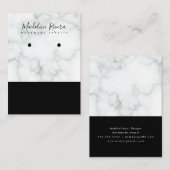 大理石の手作りアーティザンイヤリングディスプレイカード コーリングカード (正面/裏面)