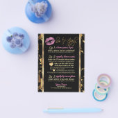 大理石の指示とピンクのグリッターリップ チラシ (シングル)