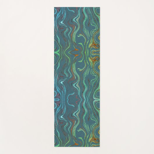 大理石の数々の式の色の線 ヨガマット (正面)