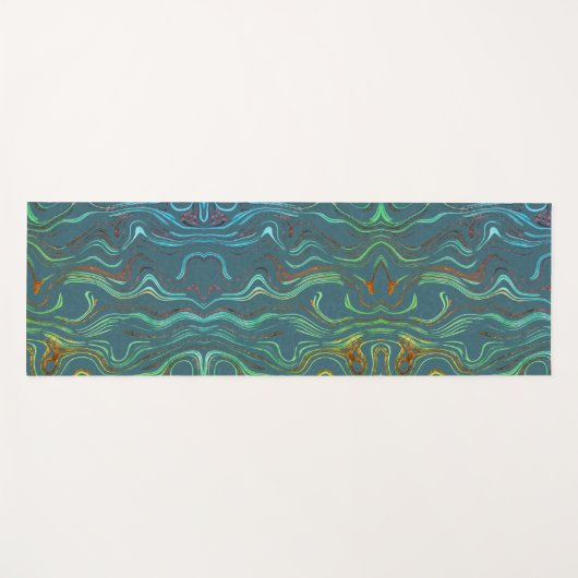 大理石の数々の式の色の線 ヨガマット (正面(横))