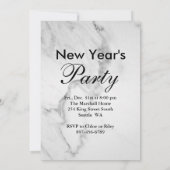 大理石の新年シャンパンを飲む招待状 招待状 (裏面)