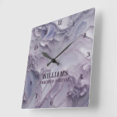 大理石の時計パーソナライズされた スクエア壁時計 (傾斜)