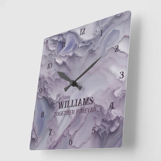 大理石の時計パーソナライズされた スクエア壁時計 (傾斜)