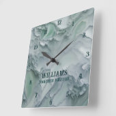 大理石の時計パーソナライズされた スクエア壁時計 (傾斜)