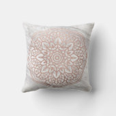 大理石の曼荼羅-幾何学的なばら色の金ゴールドのクッション クッション (裏面)