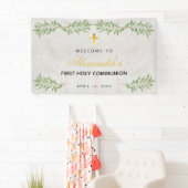 大理石の最初の葉の書道へようこそ 横断幕 (インサイチュ)