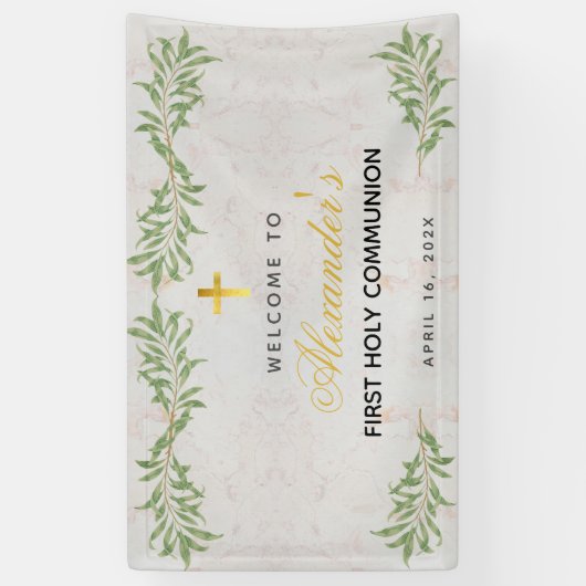 大理石の最初の葉の書道へようこそ 横断幕 (縦)