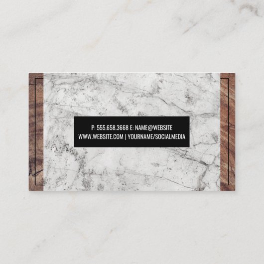 大理石の木の背景 名刺 (裏面)