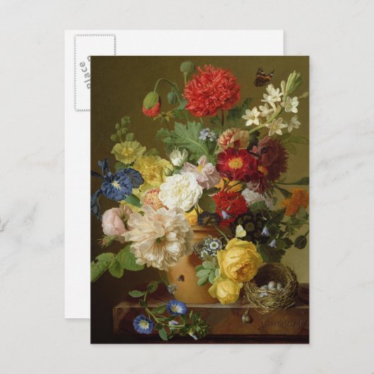 大理石の棚の静物画、1800-01年を開花して下さい ポストカード (正面/裏面)