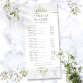 大理石の水の色の緑のサロンサービスメニュー ラックカード