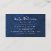 大理石の水カラー金ゴールドターコイズモダンスクリプト 名刺 (裏面)