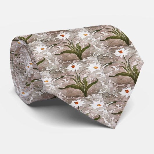 大理石の水仙 ネクタイ (ロール)