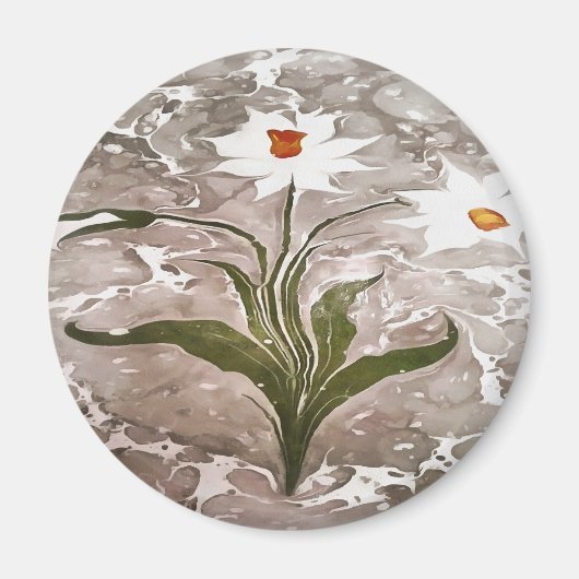 大理石の水仙 マグネット (正面)